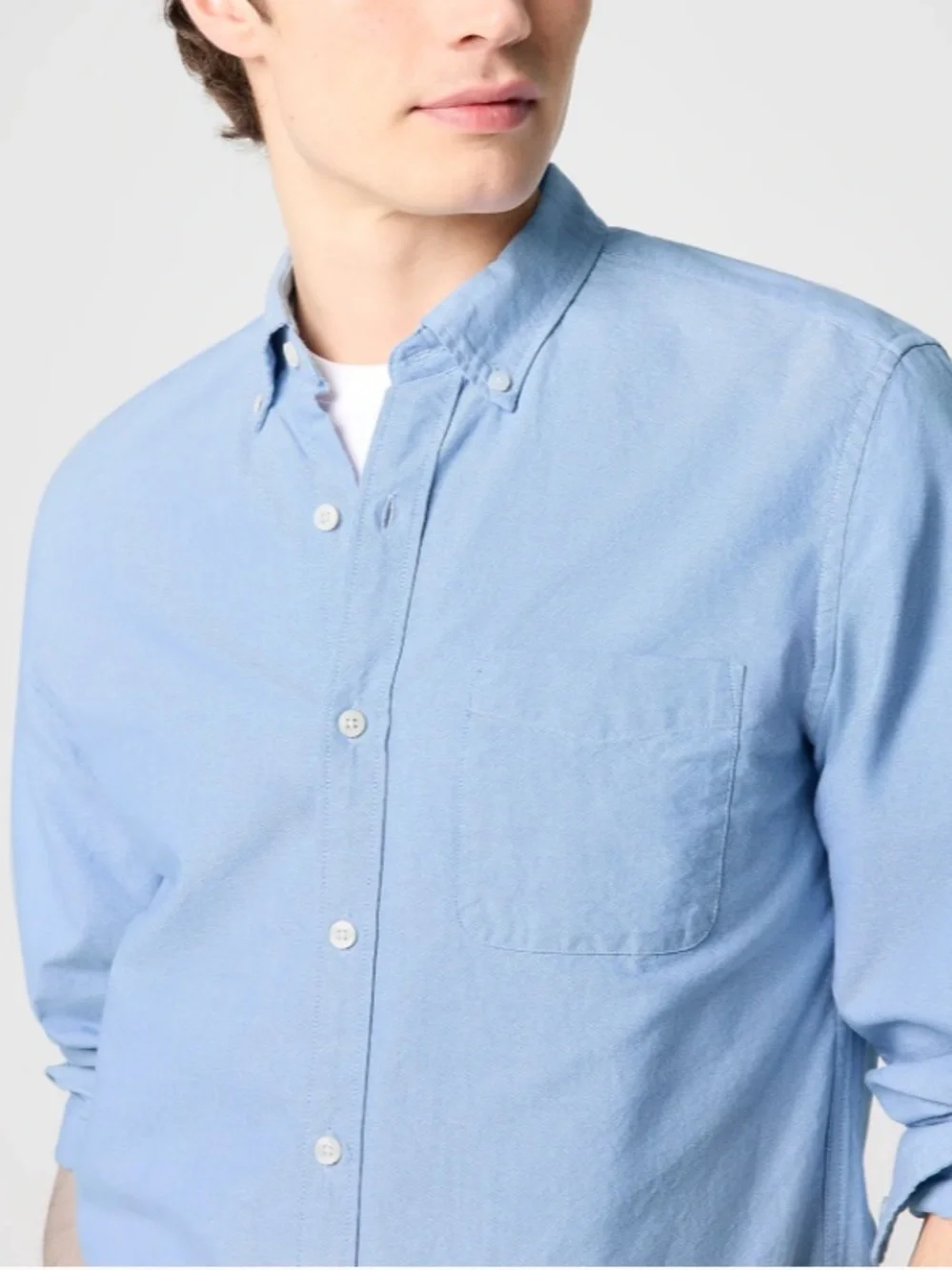 J crew light blue cross dye Classic-fit Everyday oxford shirt